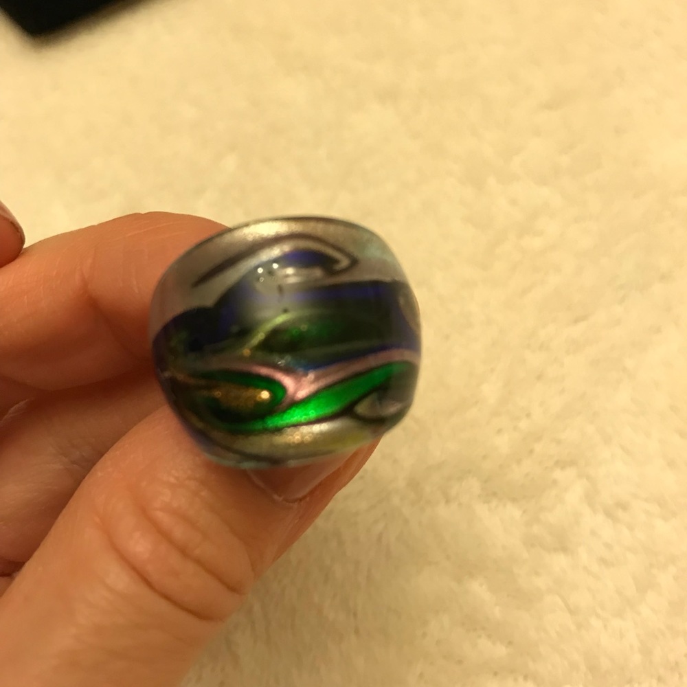 Glass Multi-Colored Ring